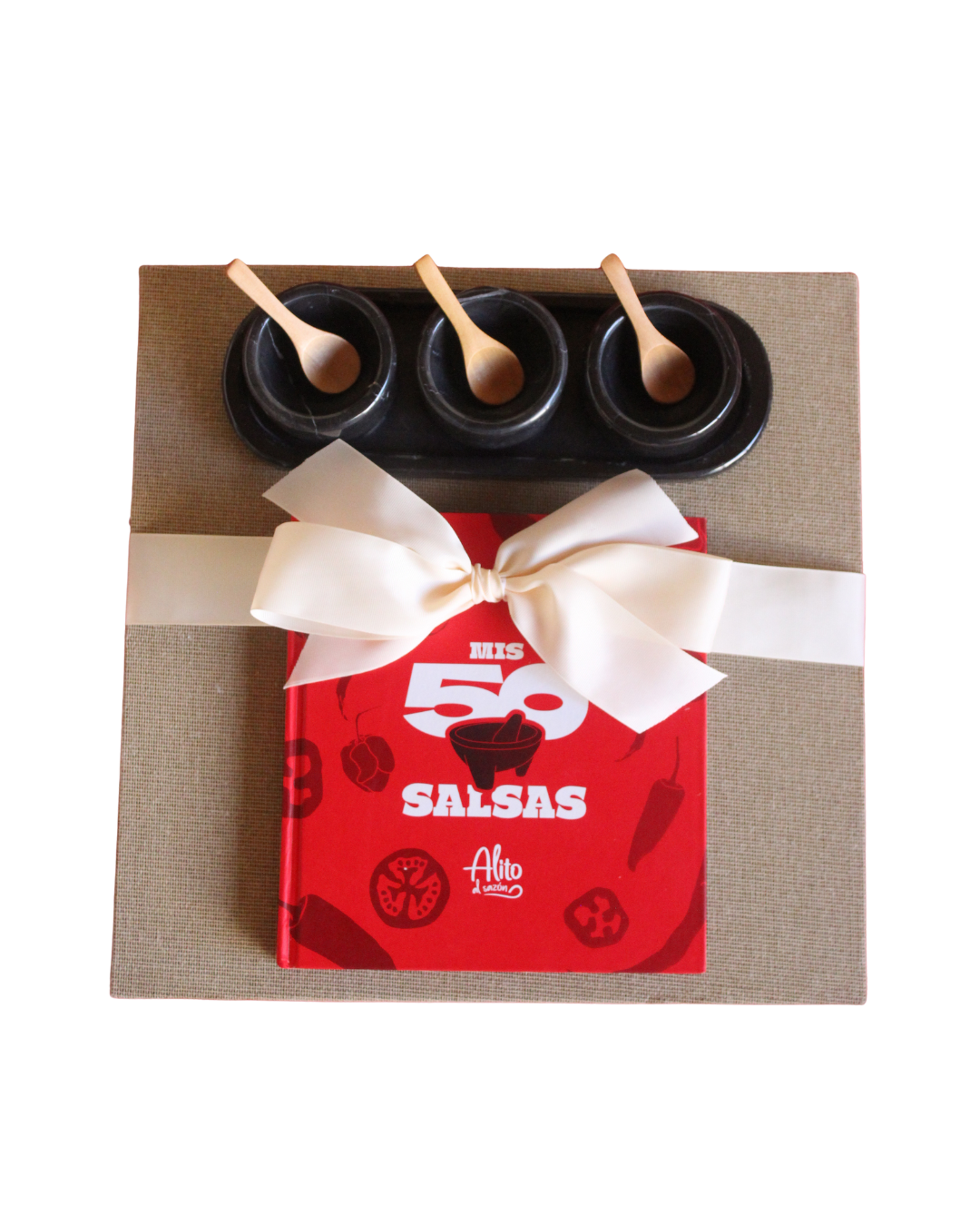 Recetario "Mis 50 Salsas" + salseros de marmol